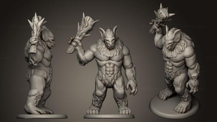 Статуэтки герои, монстры и демоны (Лесной тролль, STKM_0457) 3D модель для ЧПУ станка